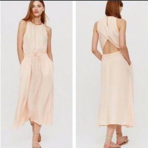 Lou & Grey Peach Sleeveless Open Back Dress size L